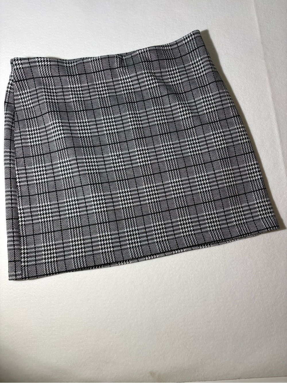 Plaid Mini Skirt in Black & White